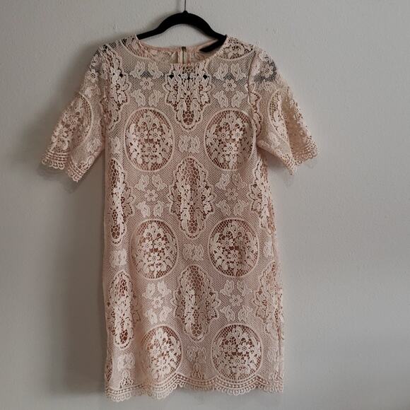 Zara Lace Short Sleeve Dress Size Small - Picture 1 of 12